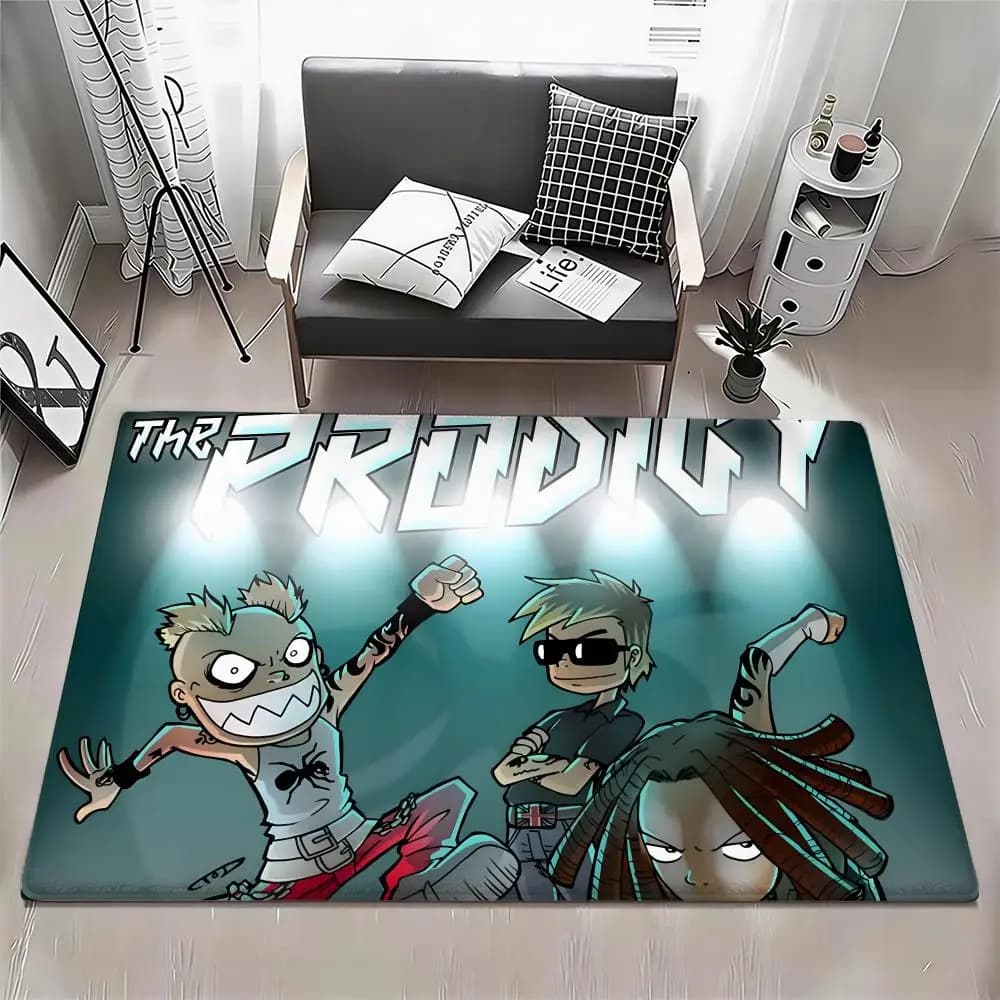 Band T-The Prodigy Floor Mat Eco - Anti-slip flannel mat, odorless, for interior, soft carpet in short plush for home