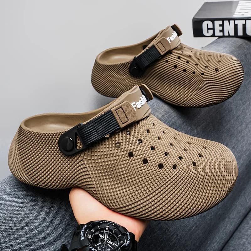 Sandali estivi da uomo, ciabatte alla moda per esterni, sandali da spiaggia leggeri e traspiranti, scarpe da giardino casual con suola spessa antiscivolo