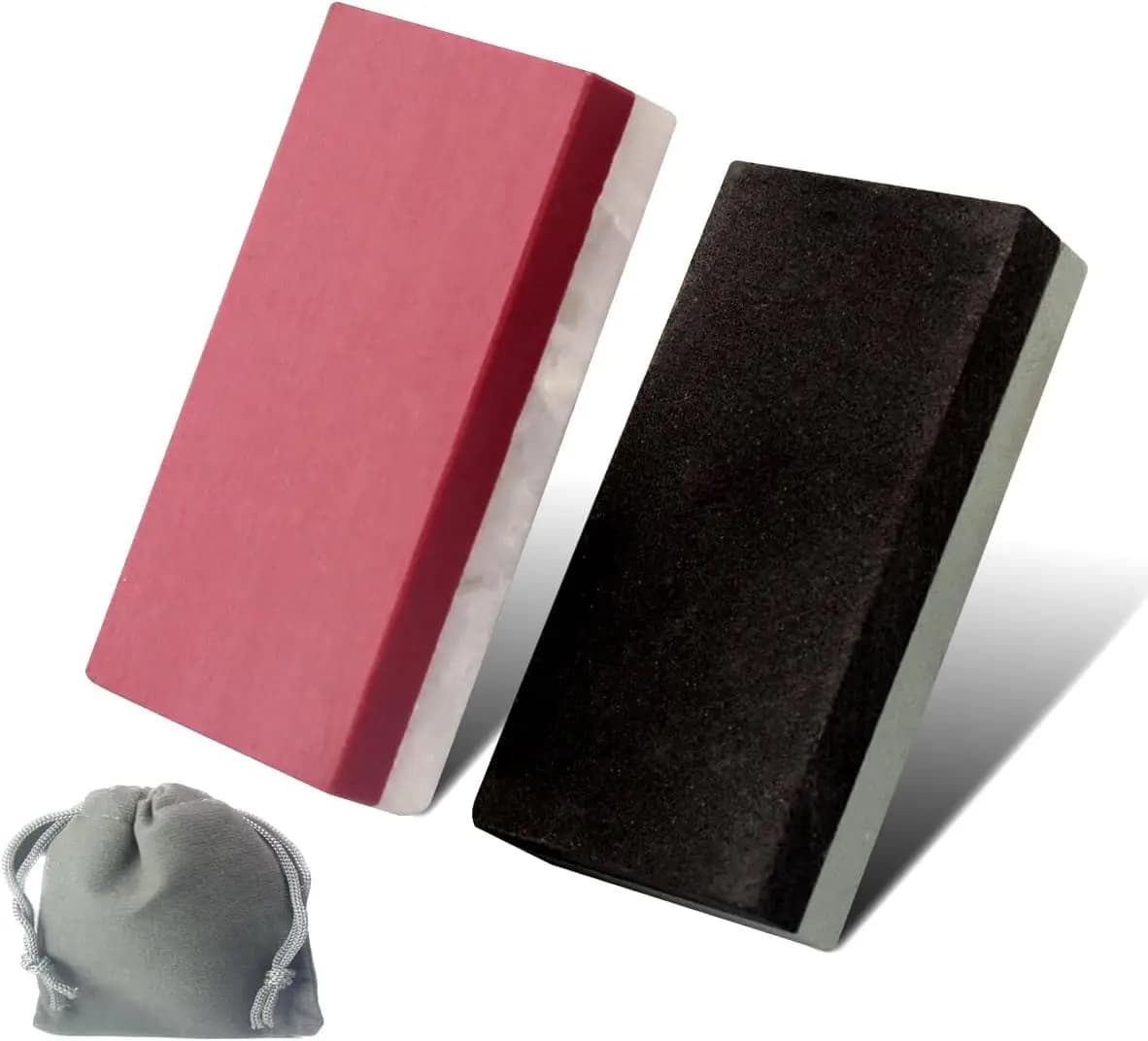Set of 2 mini double-sided sharpening stones, 400/800 and 3000/10000 grain for knives and tools