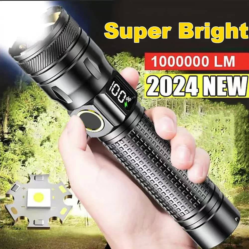 Torcia a LED in lega di alluminio Torcia tattica telescopica ricaricabile ad alta potenza con zoom Torcia da campeggio esterna