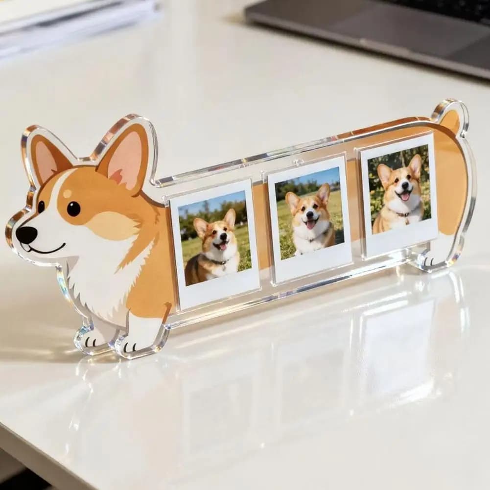 4 cute dog-shaped photo frames, mini frame for cat photo Frame for transparent acrylic desktop and photo display for home office furniture