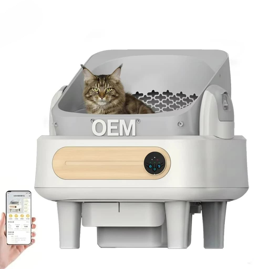 Lettiera per Gatti Automatica con Controllo App, Autopulente, con Controllo Odori e Protezione di Sicurezza