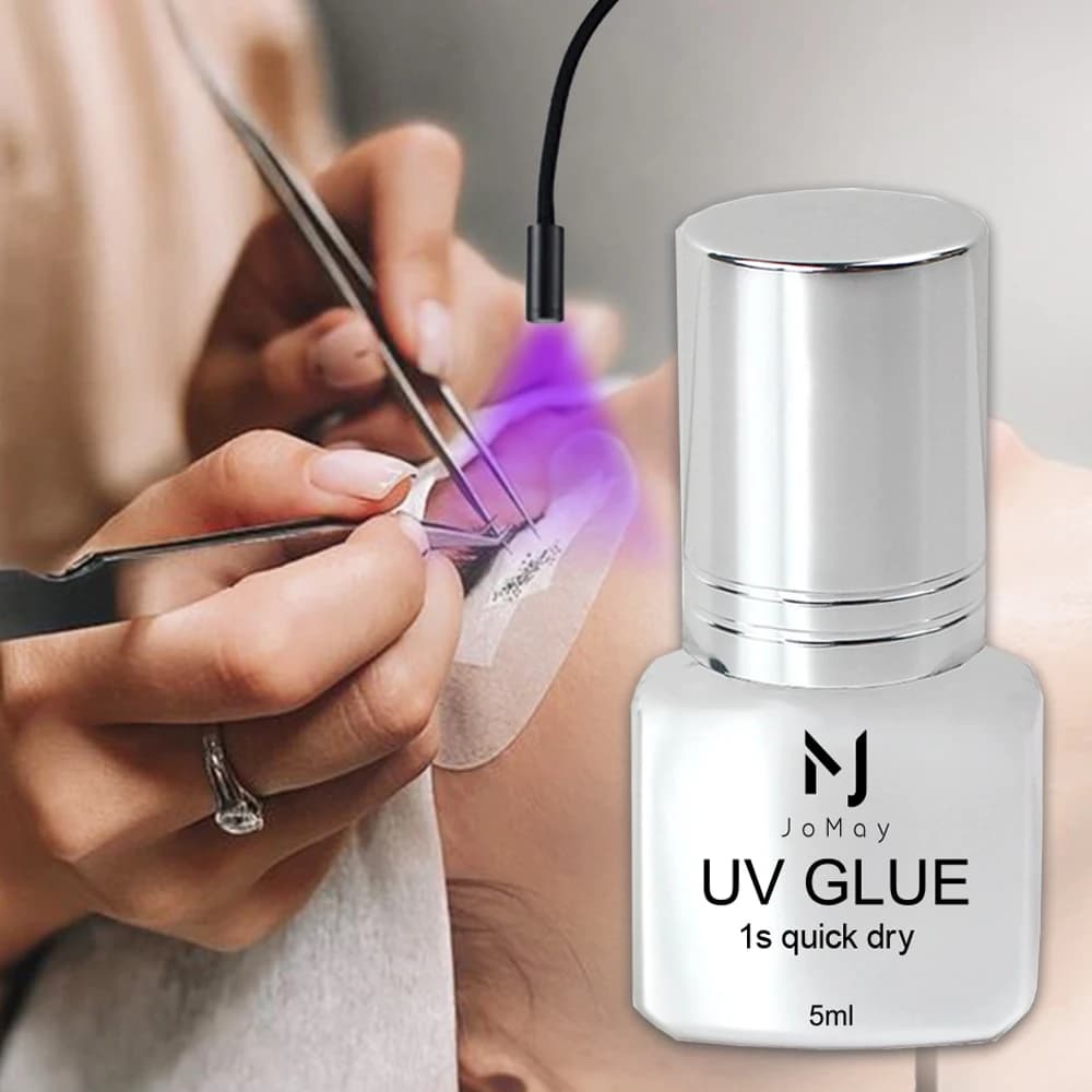 JOMAY Colla Estensione ciglia Colla UV Asciugatura rapida 5ml Strumenti professionali per trucco adesivo per ciglia finte Colla UV