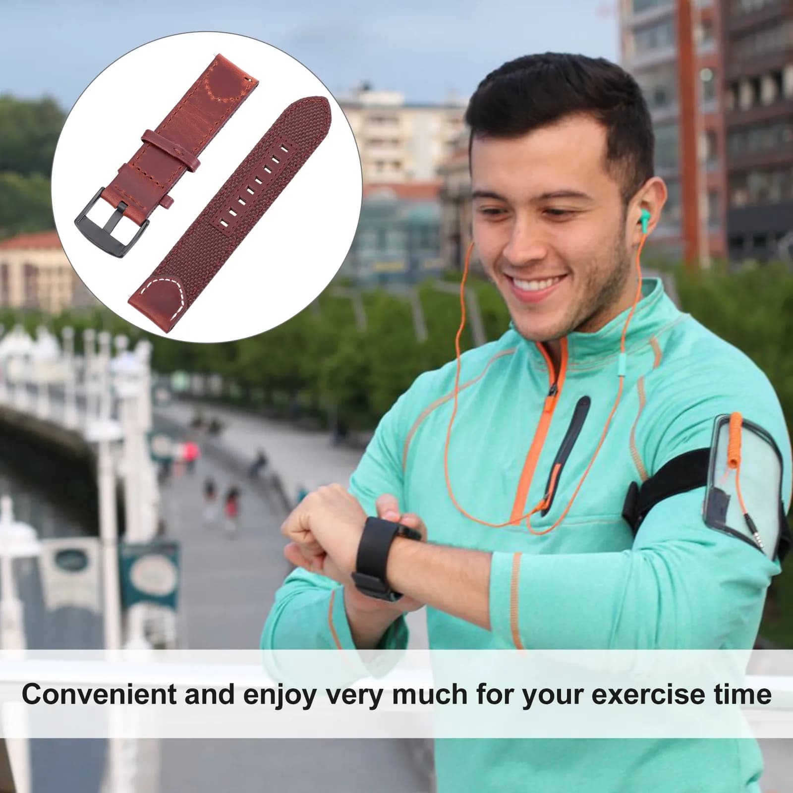 22Mm Retro Nylon Watch Band Soft Lightweight Breathable Compression Molded Adjustable for Smart Watch Fitness
