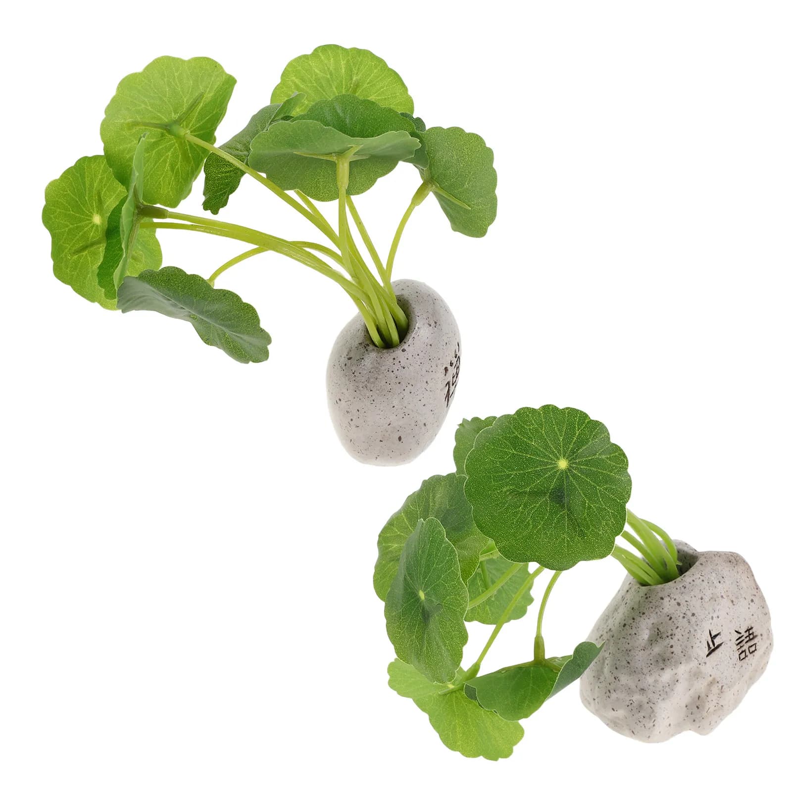 2 Pieces Artificial Plants Bonsai da Cruscotto Auto, Mini Plants Fins in Vase, Realistic Ornaments, Decorative Accessories for Cars