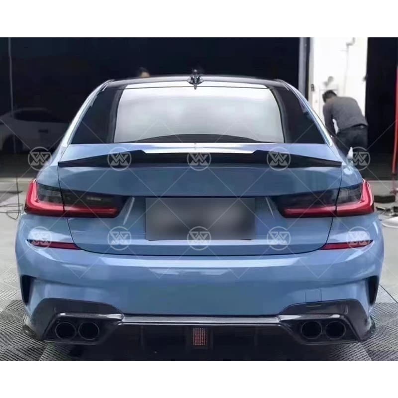 For BMW 3 Series G20 G28 2020-2022 Carbon Fiber Rear Bumper Lip Diffuser Spoiler Splitter Apron Guard Body Kit