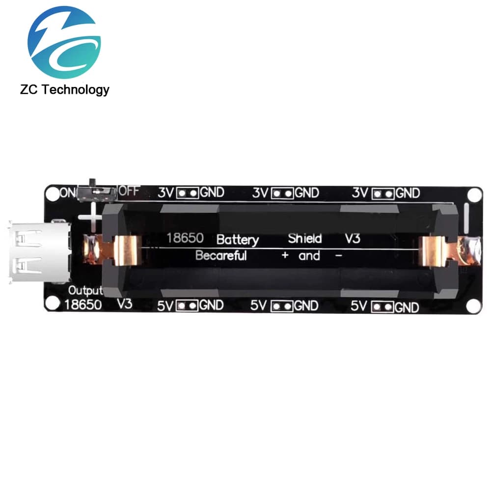 Dual 18650 Lithium Battery Shield V3/V8 Power Bank Charging Module 1 via 5V/3A 3V/1A Type-C Micro USB for Raspberry Pi ESP32S