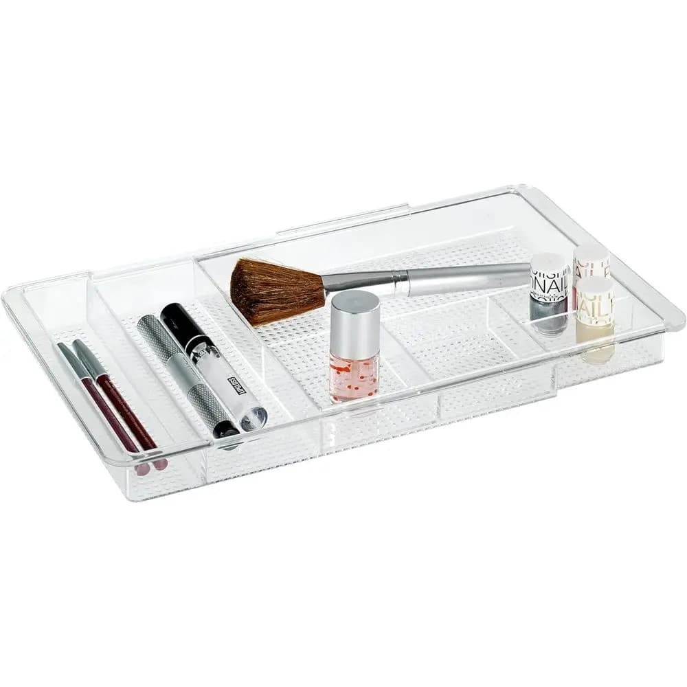 Organizer cosmetico scorrevole in acrilico, 48 x 19,5 x 3 cm
