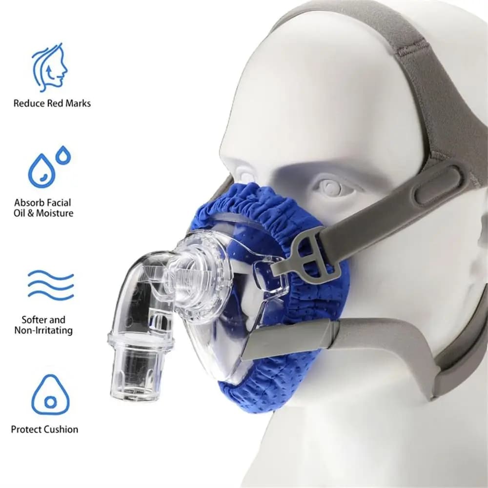 Reusable CPAP Nasal Mask Liners Comfortable Soft CPAP Mask Covers One Size Fits All Breathable Fabric Full Face Mask Cushions