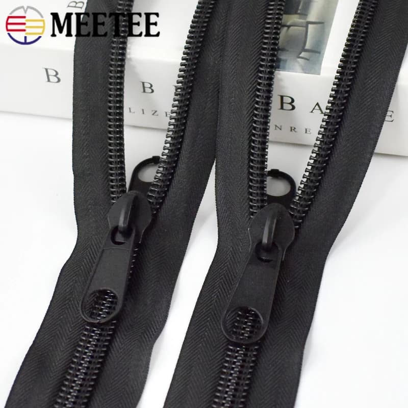 1 pezzo 10 # 80-300 cm Cerniere in nylon Tenda Imbottiture Doppio lato Open-End Giacca con cerniera Indumento Sostituisci kit di riparazione Zip Accessori per cucire