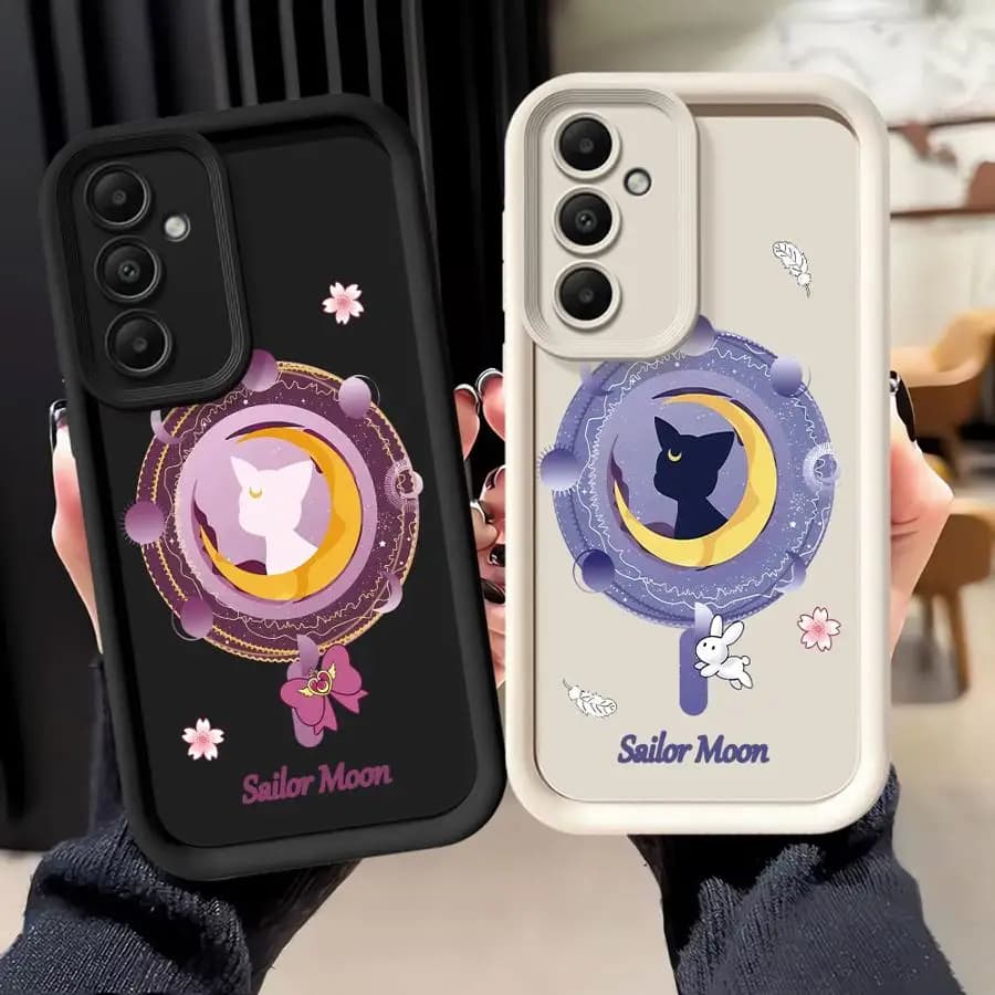 Custodia per telefono Sailor Moon Cat Manga per Samsung Galaxy A54 A53 A06 A25 A35 A73 A72 A71 A55 A15 A52 A51 Soft Shell