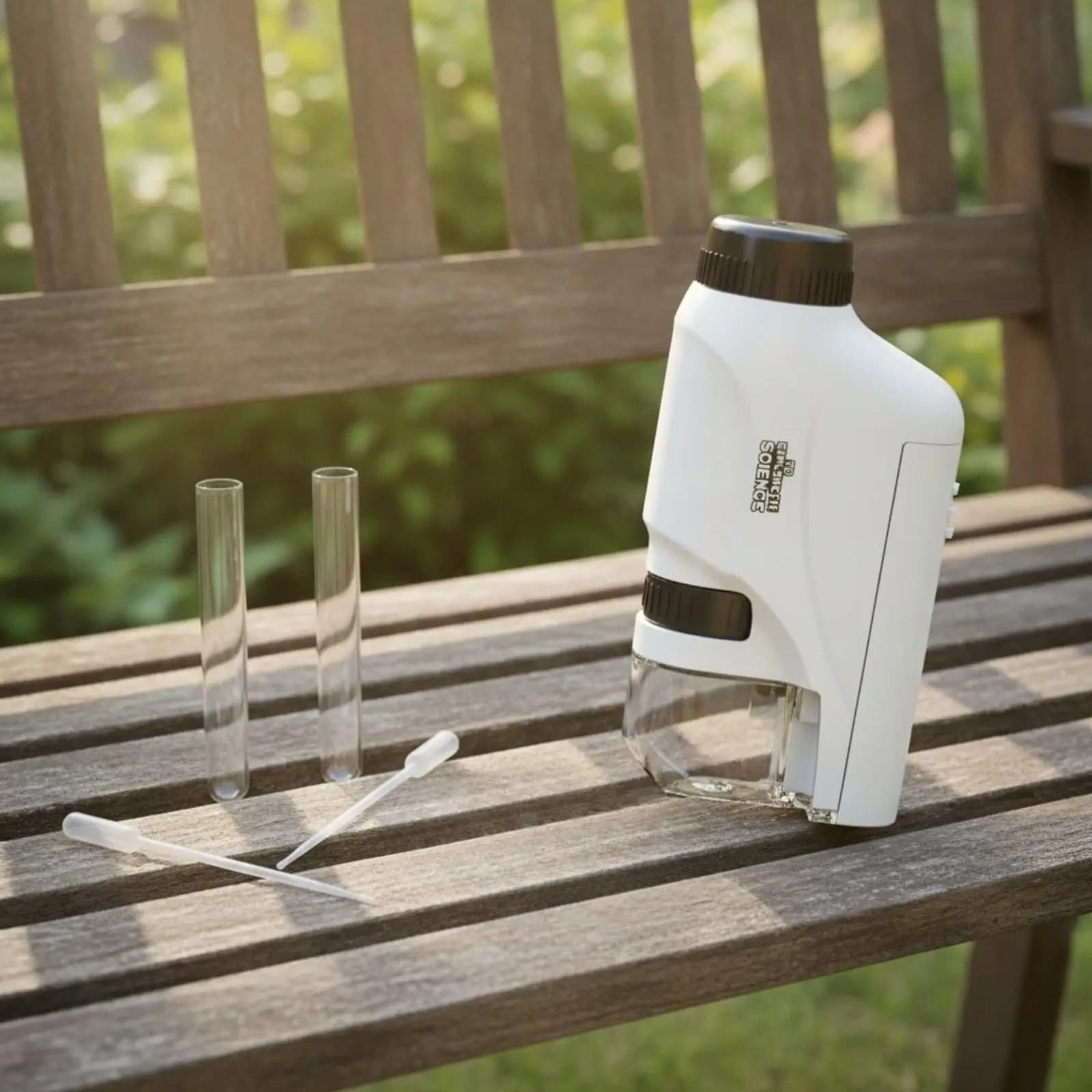 Lightweight Science Microscope Toy for Home Lab with Smooth Adjustment Rings Optical Kit Includes Droppers and Dish for Safe