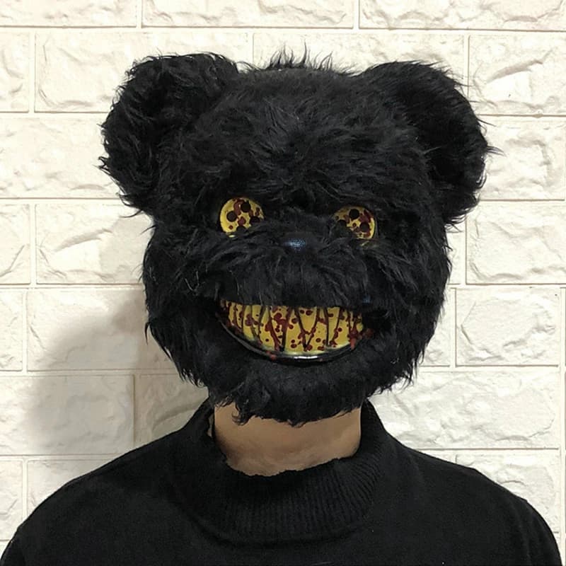 Maschera di orso di peluche insanguinato Maschera di festival di fantasmi di Halloween Copricapo di orso insanguinato realistico Performance Prop Maschera horror di Halloween