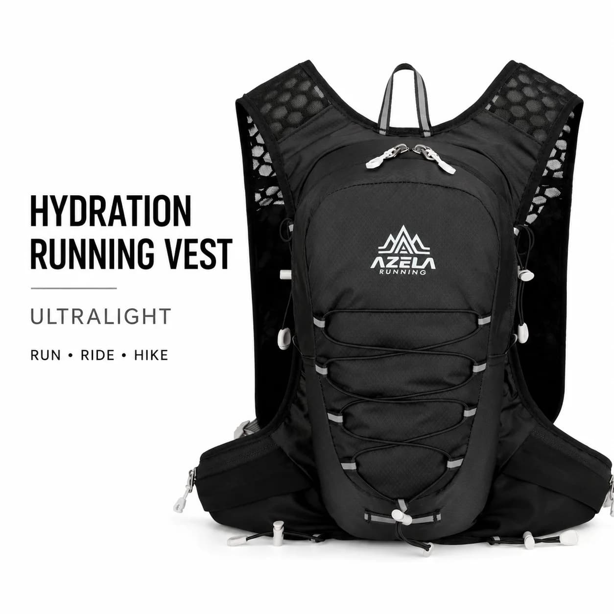 AZELA Ultralight Hydration Running Vest Backpack Water Bladder Pack for Cycling Hiking Camping Trail Marathon Sports