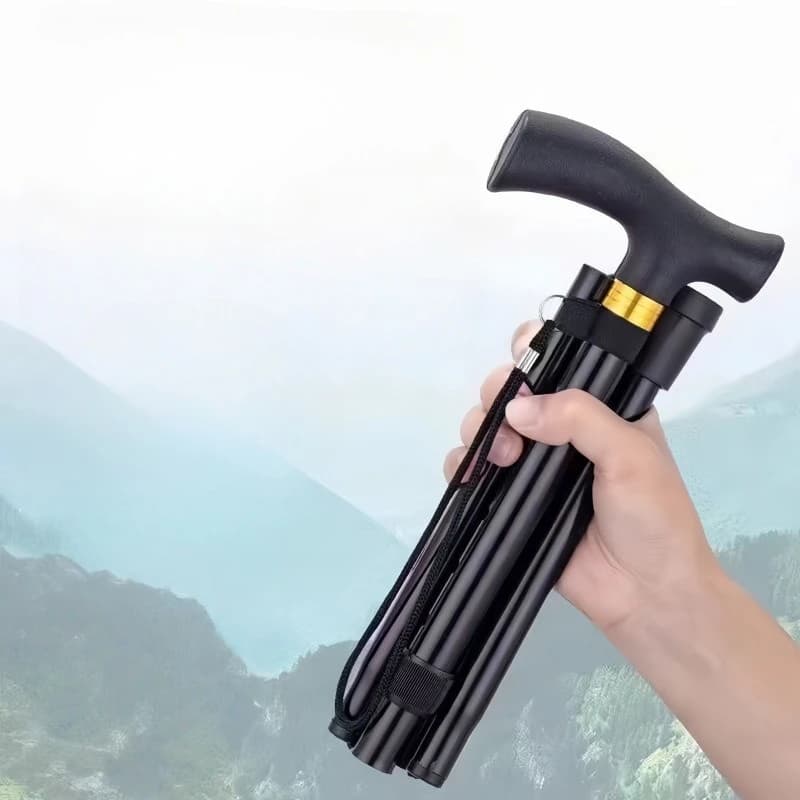 Foldable trekking poles, crutches, aluminium alloy telescopic sticks, multifunctional lightweight crutches for elderly