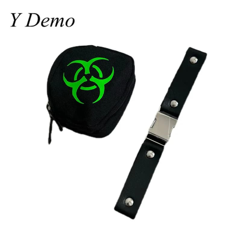Y Demo Techwear Biohazard Small Bag Metal Buckle Strap Women Adjustable Garter Leg Accessory Streetwear