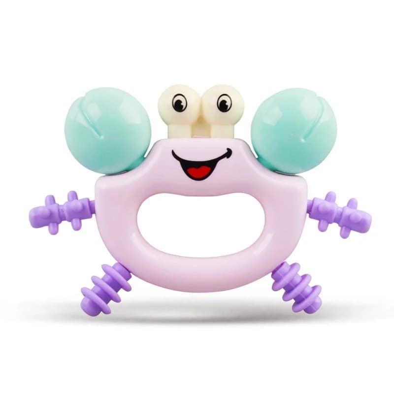 Giocattolo per massaggiagengive in silicone morbido per bambini appena nati, bastoncino per dentizione con sonaglio per il bagno molare infantile, massaggiagengive sicuri per bambini
