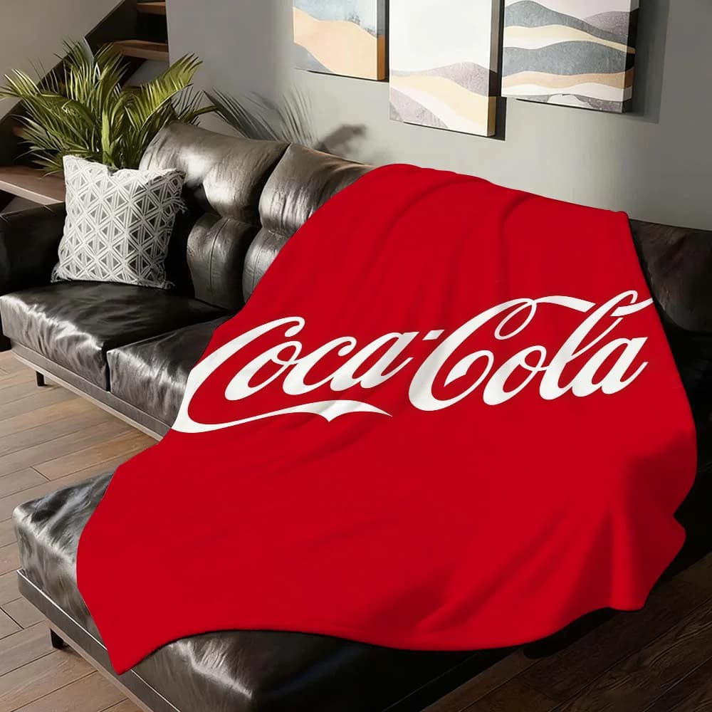 Coperta con stampa alla moda C-Coca C-ColaS per divano letto da ufficio aereo viaggio sonno lettura relax campeggio morbida e calda