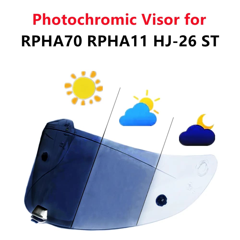 Photochromic visor for HJC RPHA70 RPHA11 HJ-26 ST Motorcycle helmet Shield Solar protection of universal dimensions Motorcycle helmet Accessories