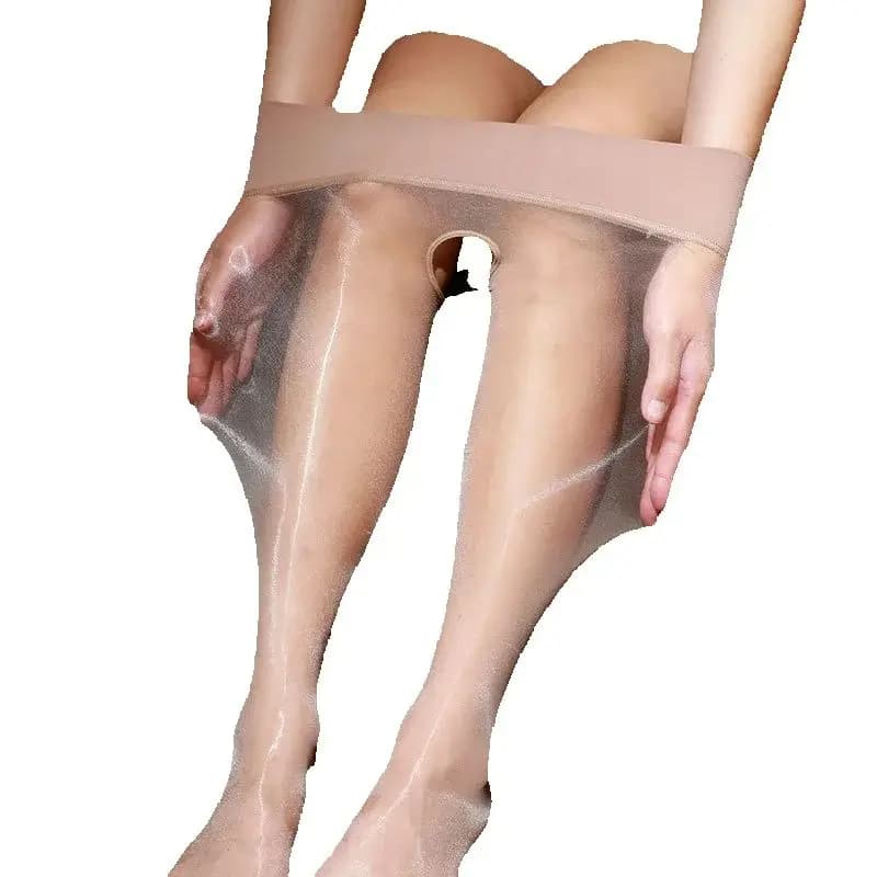 Calze Ultra-sottili Riflettenti Effetto Nudo Lucide per Donna, Calze Trasparenti Invisibili Senza Cuciture con Olio di Cavallo per un Look alla Moda