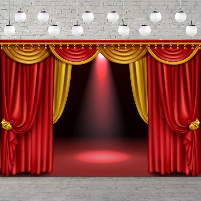 Sfondo per fotografia di scena con tenda rossa, banner di carnevale del circo, per matrimoni, baby shower, feste di compleanno, decorazioni per interni