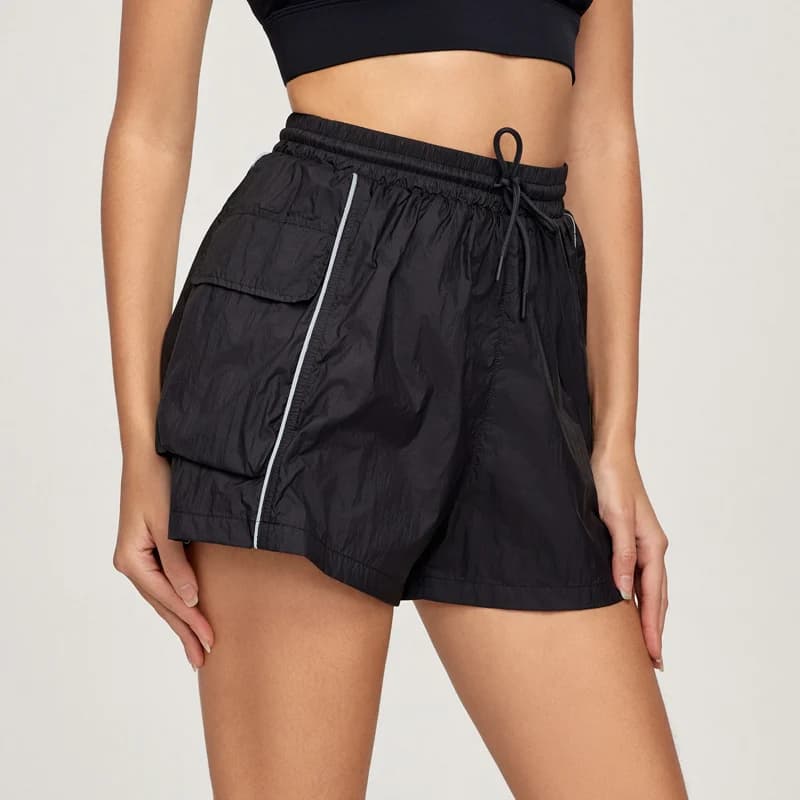 VITALINOVO Pantaloncini Sportivi da Donna 2 in 1 a Vita Alta per Corsa, Allenamento, Palestra, Casual, con Fodera in Rete Comoda e Tasche, Stile Sportivo