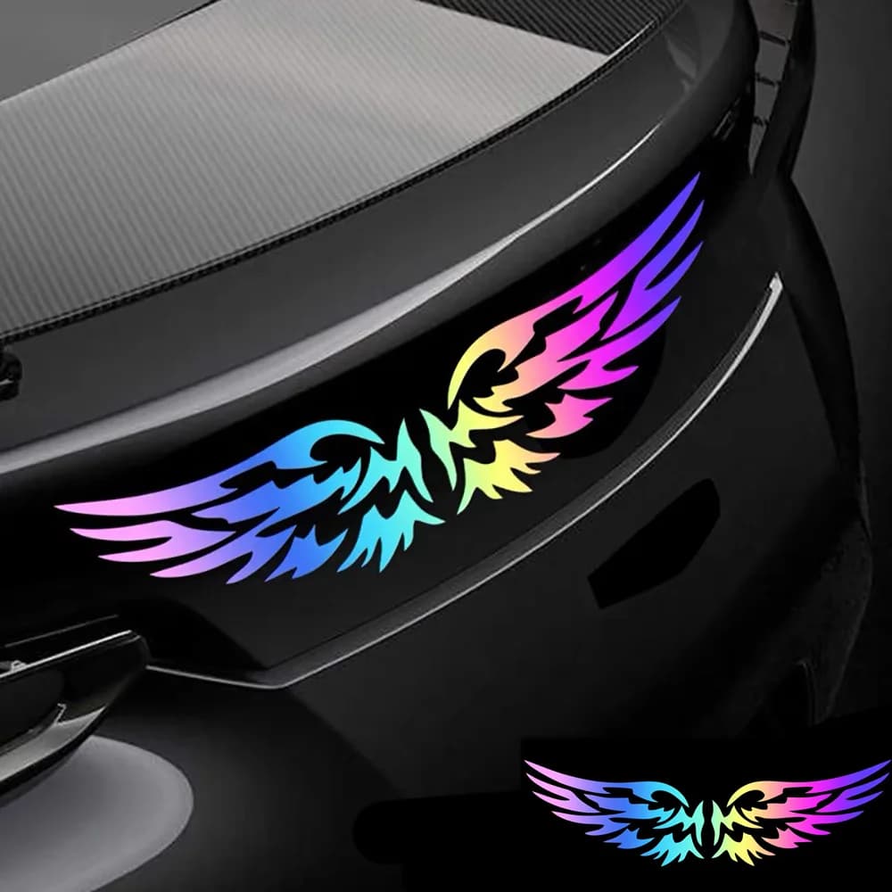 Fai da te Ali d'angelo Adesivi per auto riflettenti Decor Moto Casco Moto Auto Corpo Parabrezza Serbatoio carburante Decalcomanie Accessori