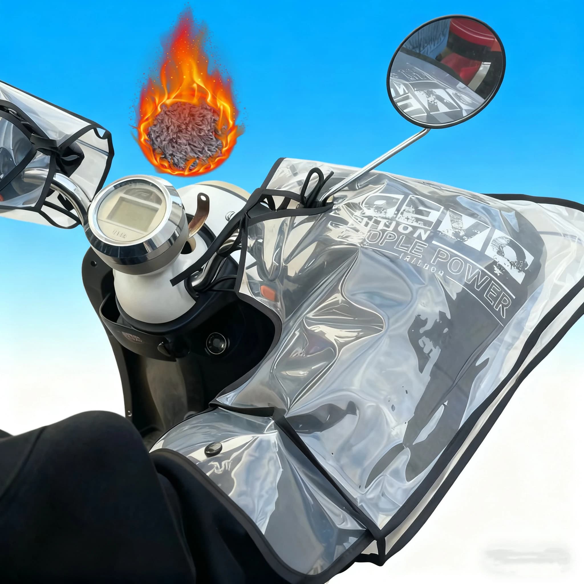 1 paio di guanti invernali da manubrio per moto, manicotti impermeabili, per tenere al caldo, guanti termici per bici elettrica, copertura antivento, protezione calda