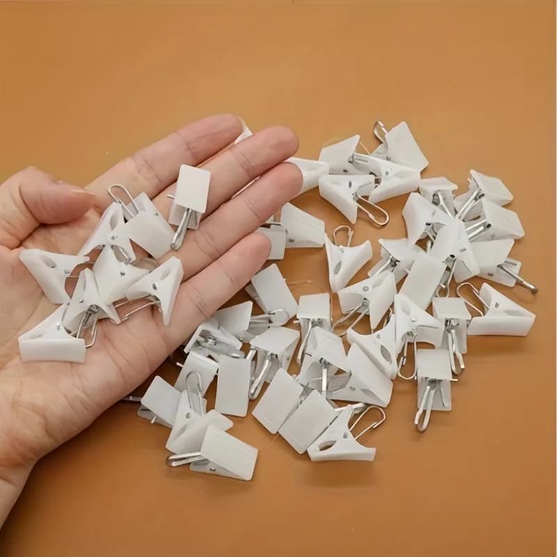 25 pcs White Small Clips, Multi-functional and Easy to Clip, Ideal for Hanging Curtains, Displaying Photos and Storing Socks