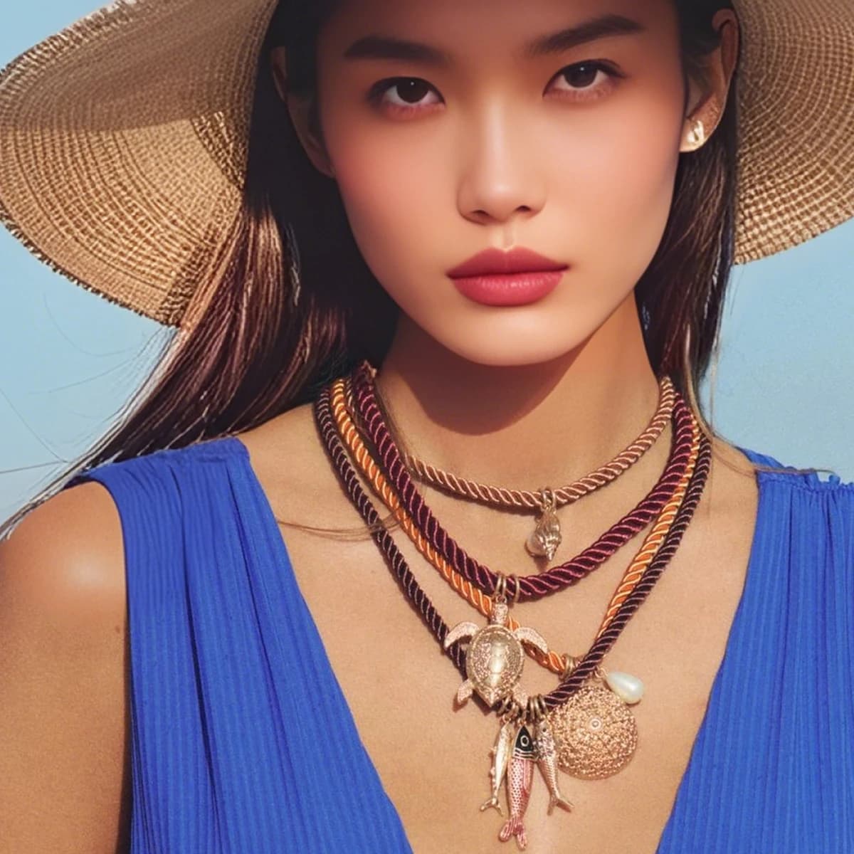 girlgo Nuovo ZAA Confezione da 4 Collana in Corda con Ciondoli Marini per Donna Estate Spiaggia Vacanza al Mare Accessori Gioielli di Moda
