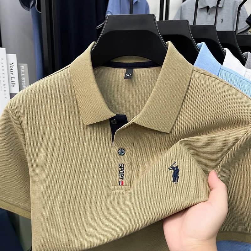 Polo a maniche corte 100% cotone puro T-shirt estiva traspirante da uomo firmata Paul con ricamo a cavallo top casual alla moda