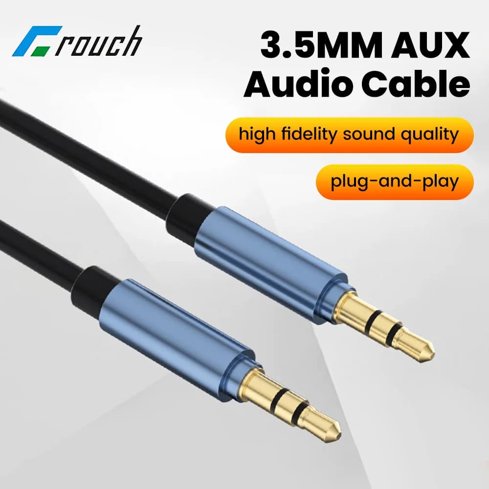 Cavo audio AUX universale da 3,5 mm Cavo audio da 3,5 mm maschio a maschio Linea di registrazione Aux Connettore da 1 m montato su auto per laptop cellulare