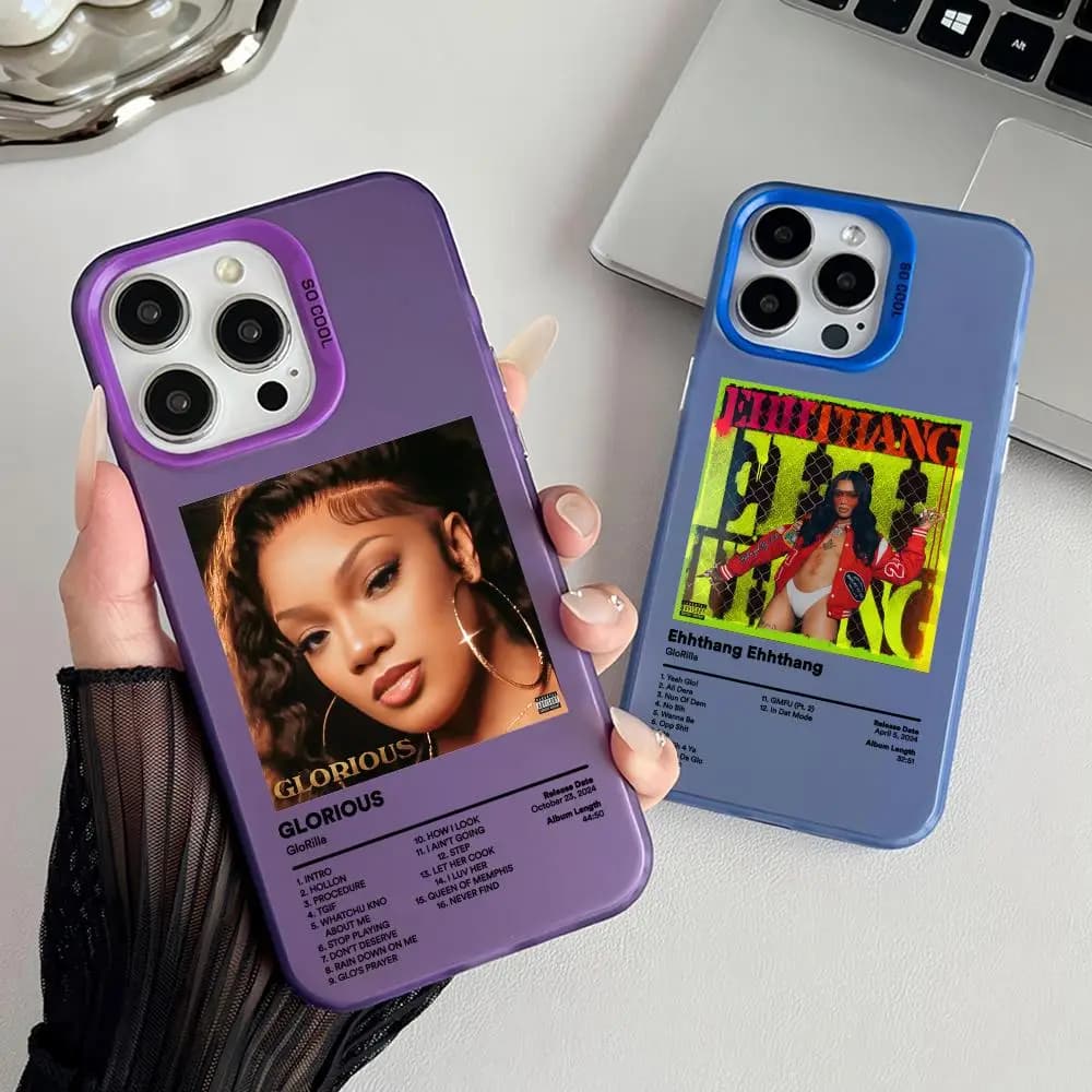 Cool Rapper G-GloRilla Phone Case Matte Laser Aurora Case for iPhone 17 16 15 14 13 12 11 Pro Max Air Shockproof Cover