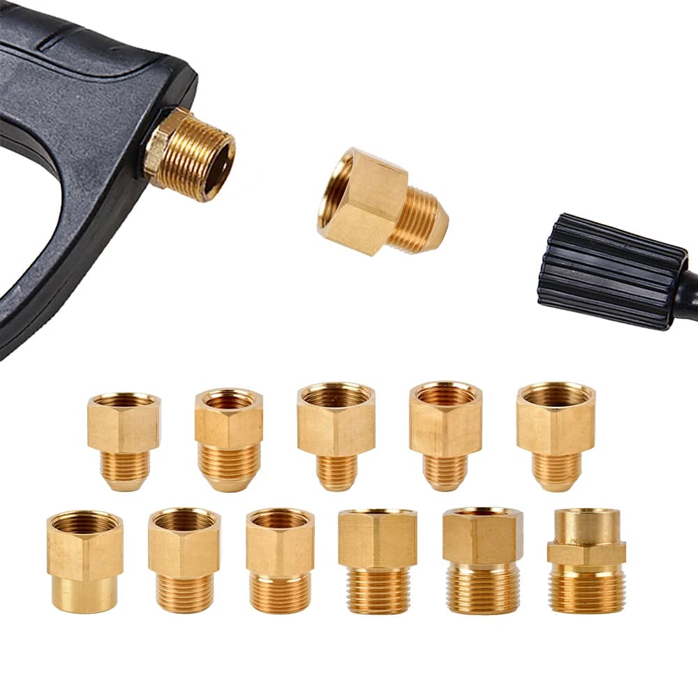 Brass 3/8 "1/2" M14 M18 M22 Threading Male Connector Female Plug Adapter Pistol Pipe Connector Brass