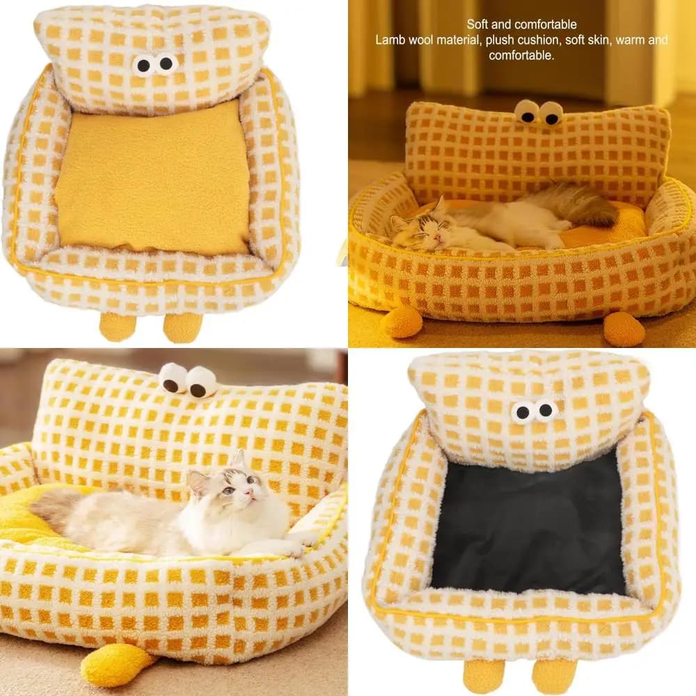 Divano letto ortopedico in peluche per animali domestici, divano lavabile staccabile per gatti, cani, cuccioli, conigli - Letto per cani gatto morbido e caldo e confortevole