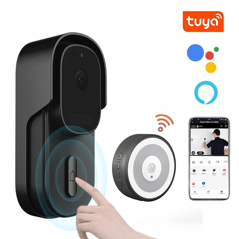 Campanello IP WIFI 2MP 1080P Tuya APP per Google 170 gradi grandangolare visore visivo per porta videocitofono con campanello interno