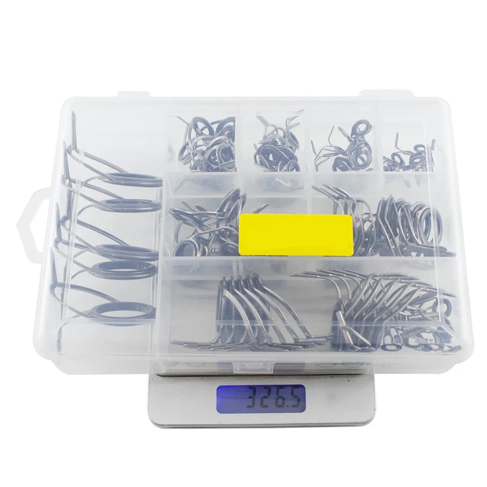 Kit di Riparazione per Canna da Pesca in Acciaio Inossidabile, Scatola di Riparazione con 85 Pezzi/Set, Kit Fai-da-Te per Appassionati di Pesca in Laghi e Fai-da-Te