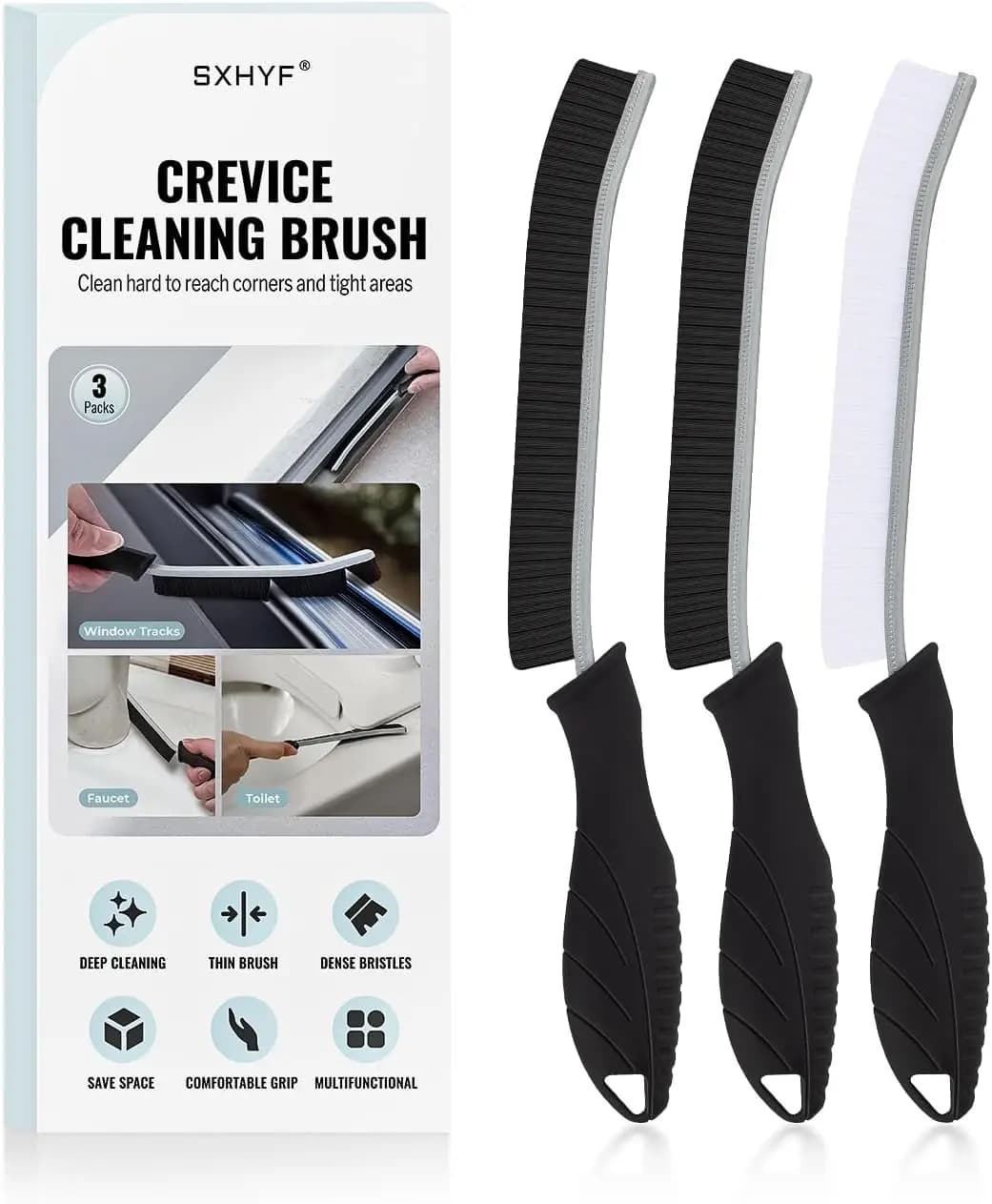 Spazzola per la pulizia delle fessure con setole rigide per fughe, bagno e articoli essenziali per la casa - Strumenti per la pulizia delle fessure
