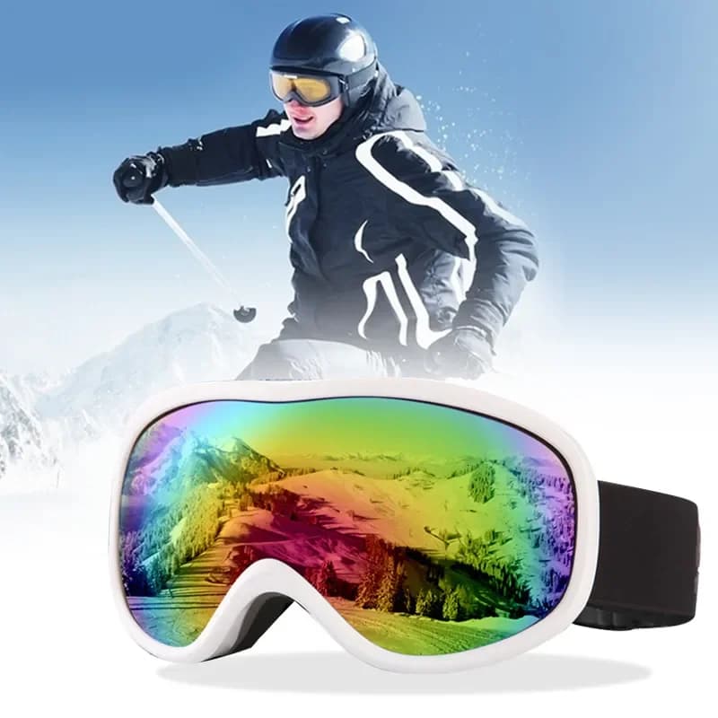 Occhiali da sci Occhiali da neve antiappannamento polarizzati a doppio strato con protezione UV400 Occhiali da sole con design a lenti grandi per lo sci