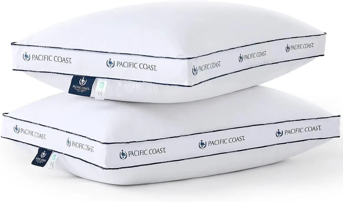 Set di 2 Cuscini in Piuma d'Oca Misura Queen, Design con Soffietto per Chi Dorme su un Fianco o sulla Schiena, Collezione Lusso per Hotel