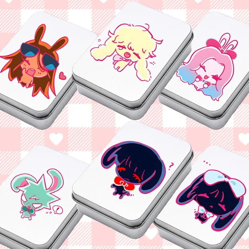 Alien Stage Storage Iron box Music Cartoon Cp Jewelry Hair clips Kawaii Q Version Candy Figures LUKA HYUNA IVAN Cosplay box