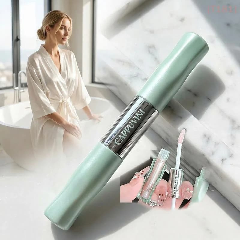 Lucidalabbra Doppio Applicatore Non Appiccicoso per Donne, Illuminante Scintillante, Idratante, Lunga Durata, Trucco da Ufficio