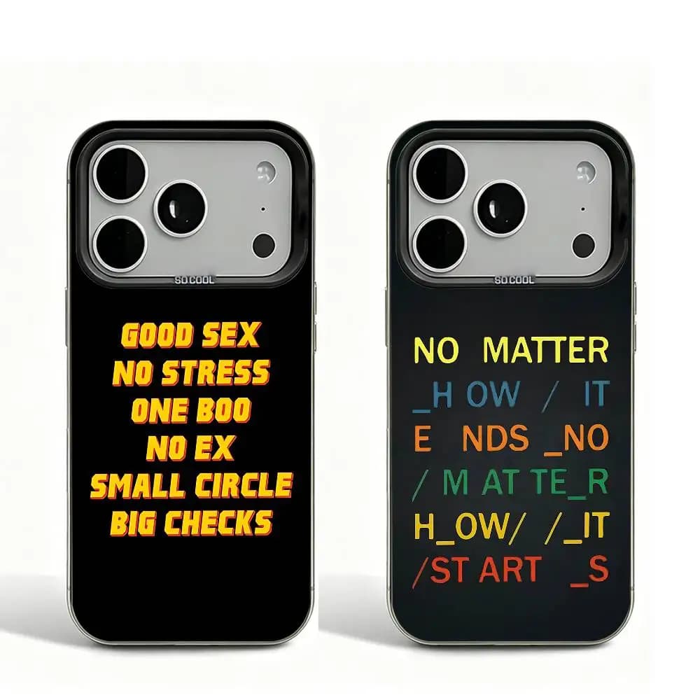 Good Sex No Stress One Boo No Ex Small Circle Big Checks Black Matte Phone Case For iPhone 12 11 14 13 17 16 15 Pro Max Plus Air XR