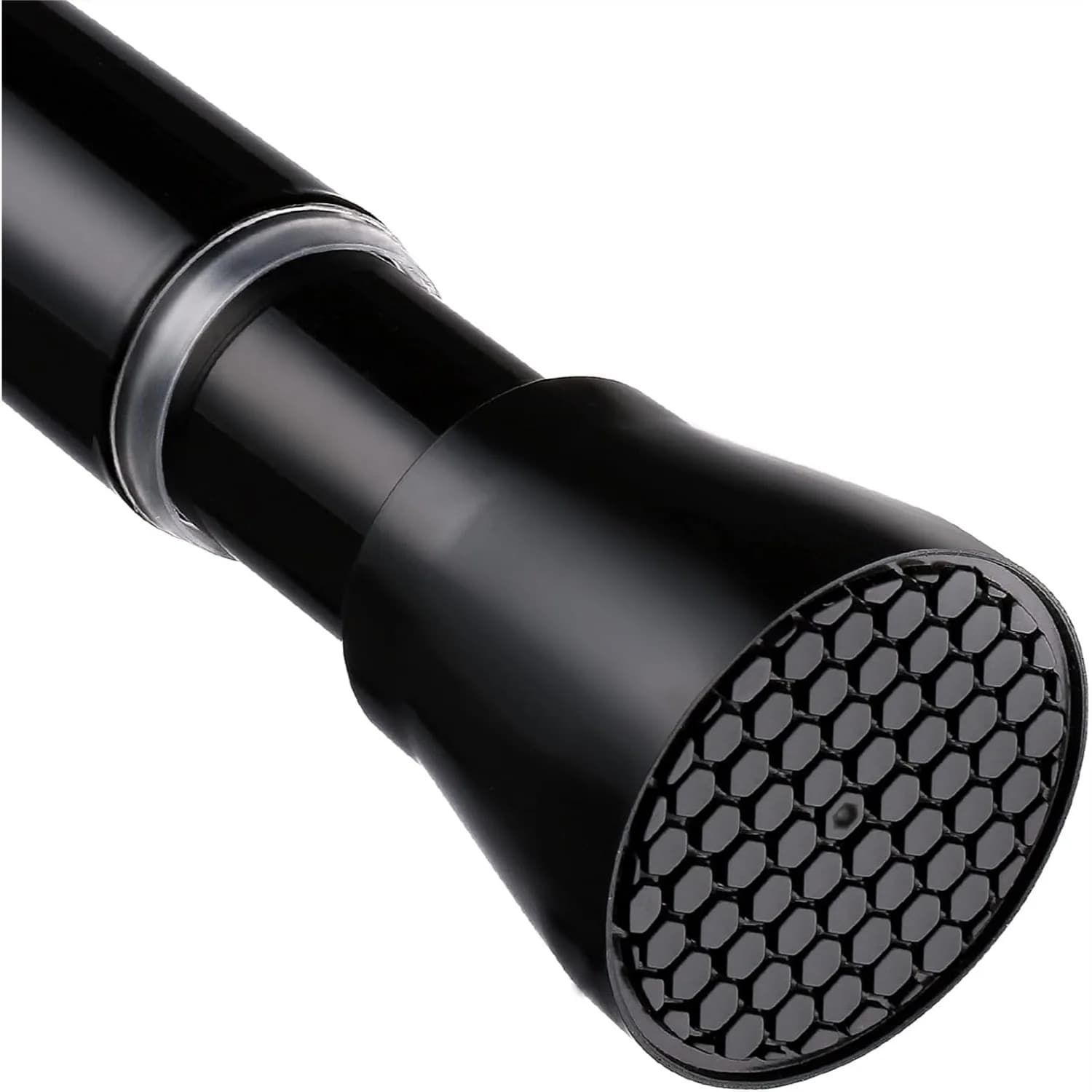 Black Spring Tension Curtain Rod 28-52 Inches, 7/8" Adjustable No Drill Rod for Windows Bathroom Kitchen Closet