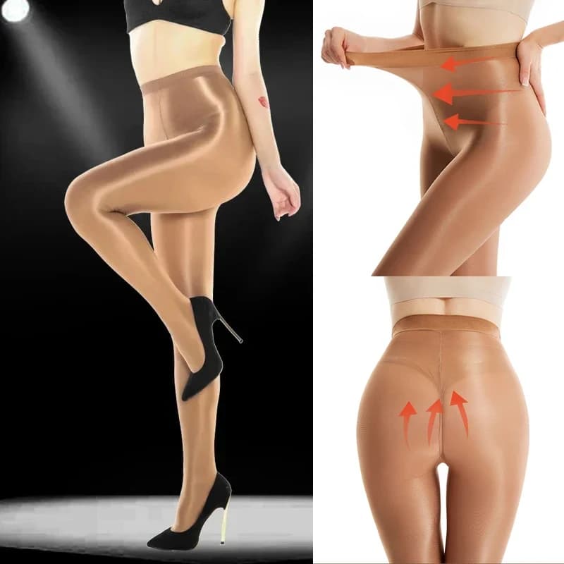 70D Shaping Flash Collant Leggings da donna sexy Olio lucido Collant in raso Intimo Cantante di danza Calze riflettenti DS Nightclub