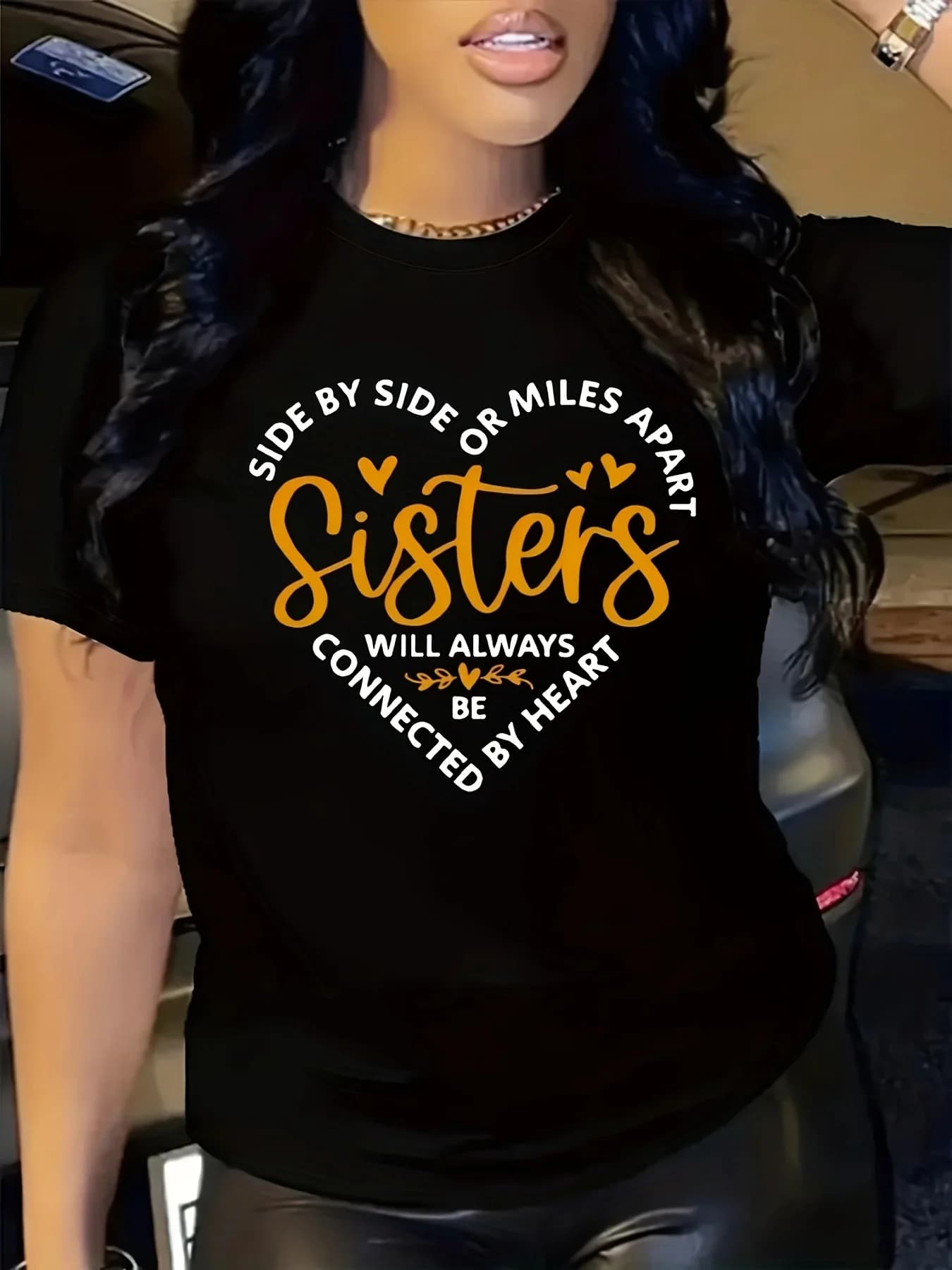 T-shirt con stampa a forma di cuore, di tendenza, best-seller, in stile americano