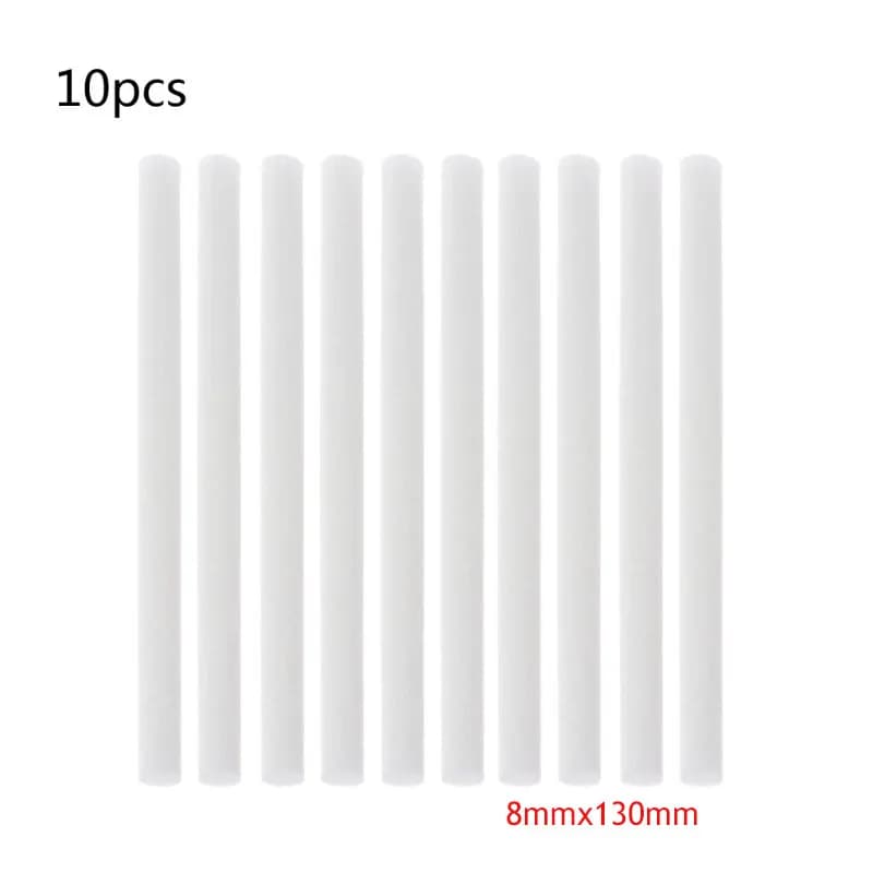 Diffusore di aromi Sostituisci la parte 10 pezzi 8mm * 130mm Umidificatori d'aria Filtri Tampone di cotone per auto Casa Mist Maker ad ultrasuoni