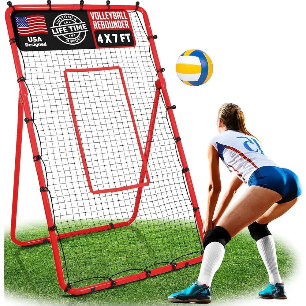 6 Angles 4x7 Adjustable Volleyball Rebound Network for Garden Training and Practice