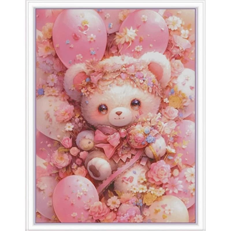 ZZ3887 Bear 14CT 16CT Printed On Canvas Cross Stitch DIY Set Chinese Pattern Kit Home Needlework Embroidery 179 Colors