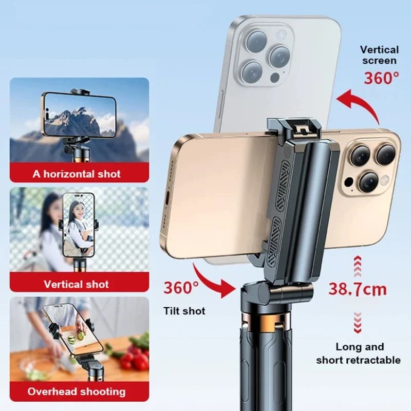 Universal Mini Selfie Stick Portable Phone Holder Shooting Aid Versatile Integrated Design Bluetooth Remote For Live Broadcas